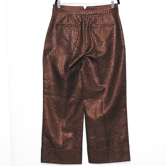 YARGICI Golden Brown Wide Leg Trouser Belt Detail Size 12 - Picture 9 of 12